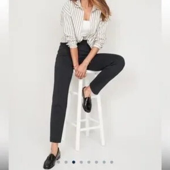 Old Navy Extra High-Waisted Stevie Pull-On Ankle Pants - Charcoal, Size M - Picture 1 of 5